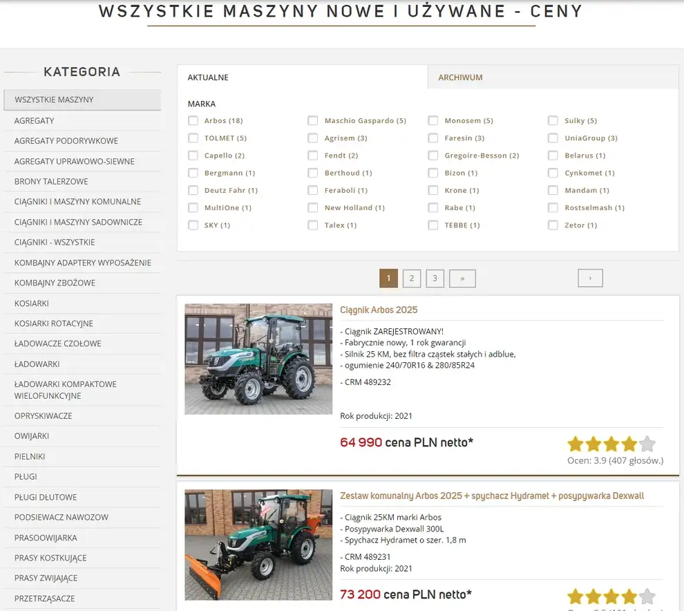 Zobacz ceny maszyn rolniczych